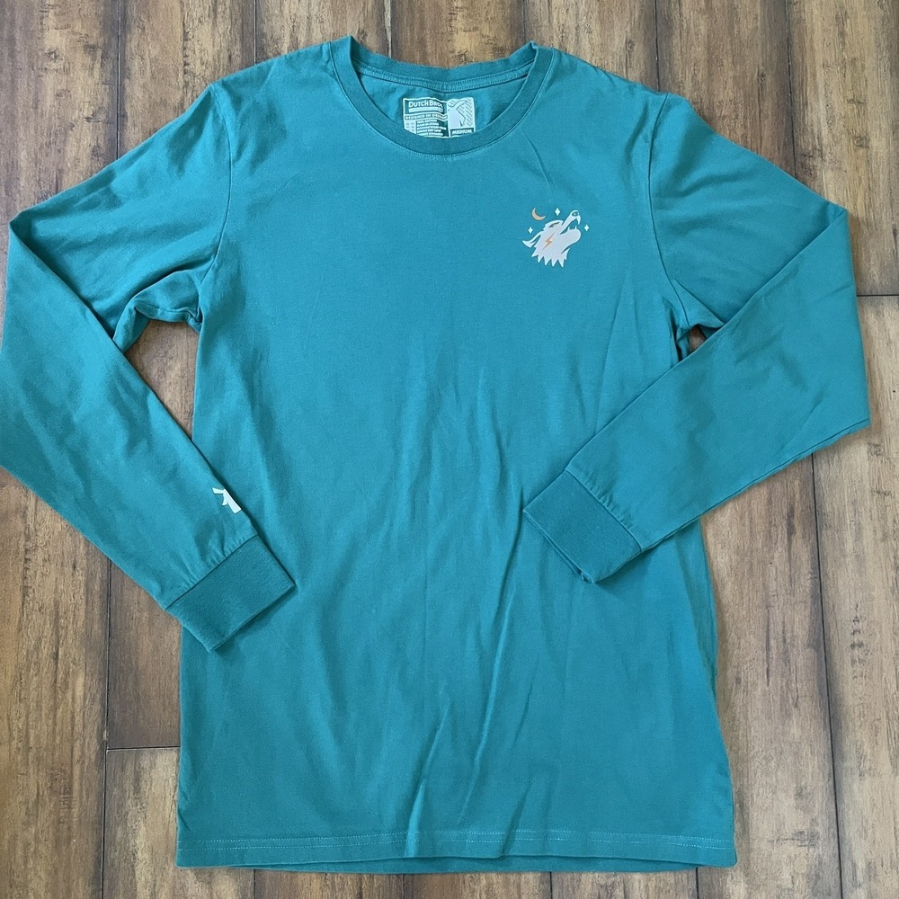 Dutch Bros Coffee Shirt M Long Sleeve Killer Coffee Logo Green  100% Cotton